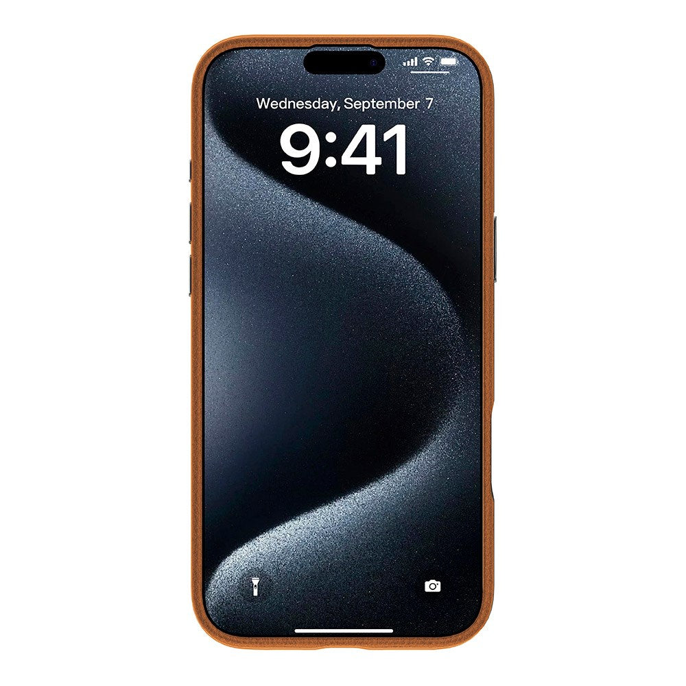 eSTUFF iPhone 16 INFINITE VENICE Læderbelagt Plastik Cover - MagSafe Kompatibel - Brun