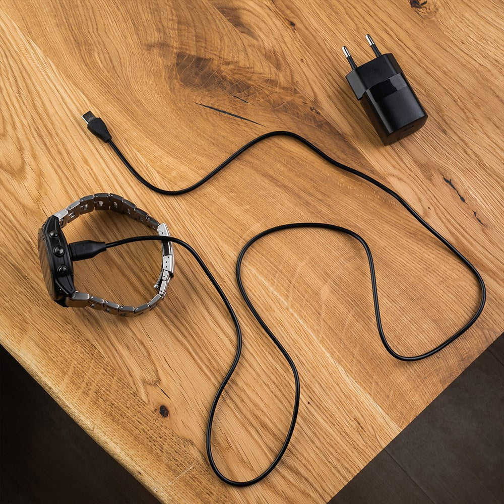 Fixed Oplader Kabel til Garmin Smartwatch m. USB-C - Sort
