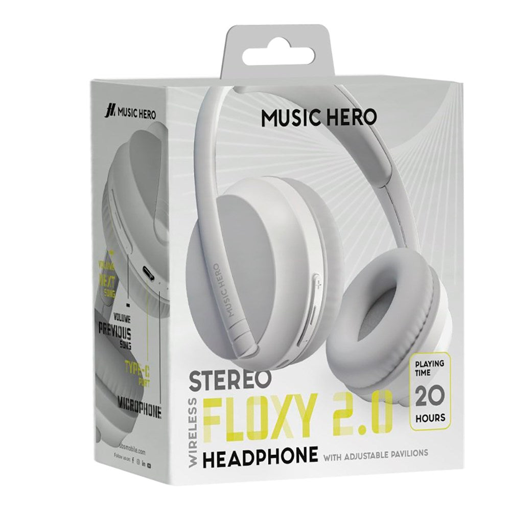 MUSIC HERO Floxy 2.0 Bluetooth On-Ear Hovedtelefoner - Hvid