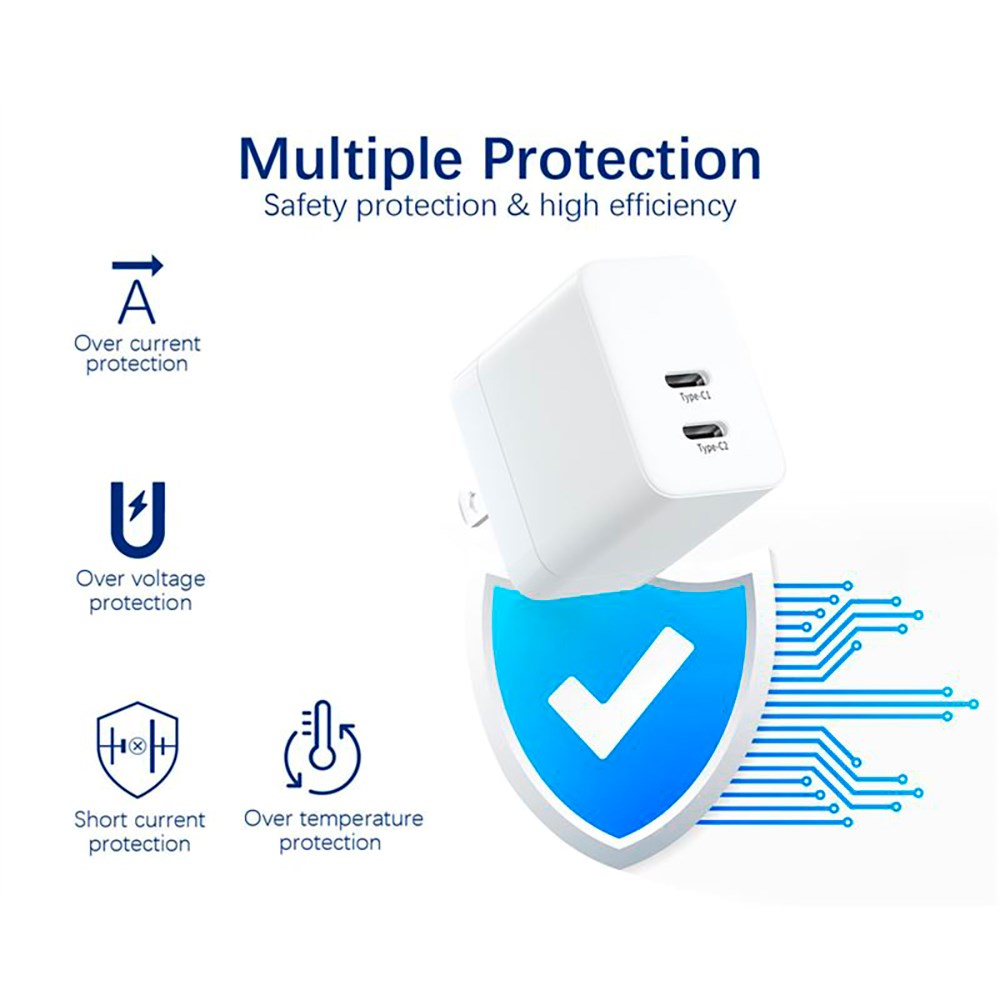 Mobile Origin Super Charger GaN 35W Vægoplader m. 2x USB-C - Hvid