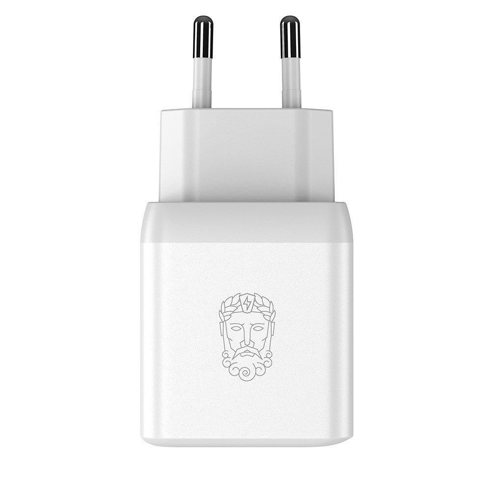 Upström Cirkulär Genanvendt Plastik Vægoplader GaN 35W m. 2 x USB-C - Hvid