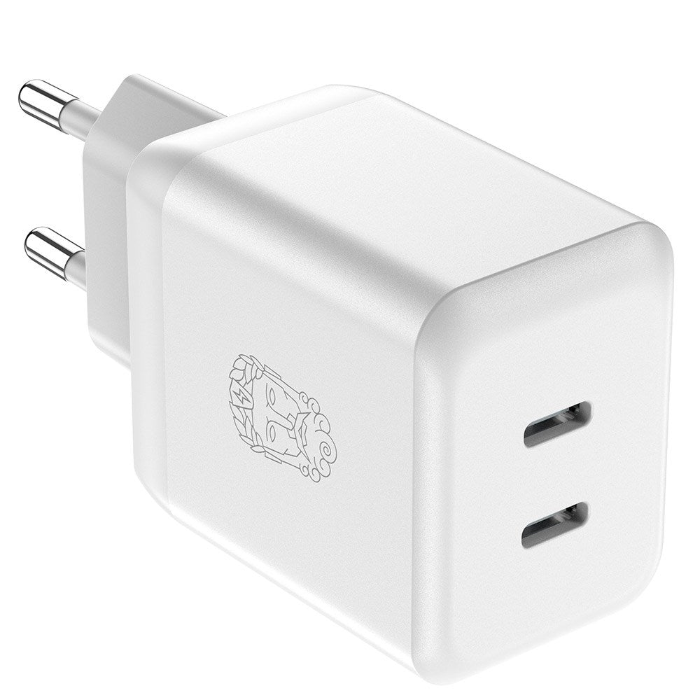 Upström Cirkulär Bæredygtig Vægoplader GaN 35W m. 2 x USB-C - Hvid