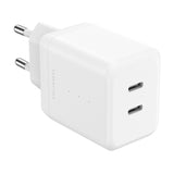 ËSSENTIALS by Upström 35W PD 2 x USB-C GaN Genanvendt Plast Vægoplader - Hvid