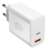 Upström Cirkulär Power Delivery 65W Bæredygtig Vægoplader m. USB-C & USB-A - Hvid