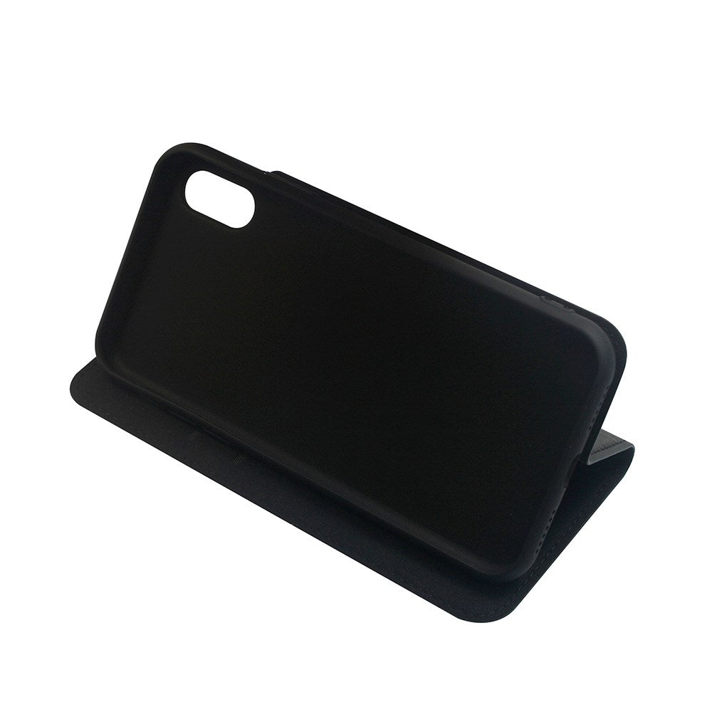 GreenMind - iPhone XS Max - Kunstlæder Flip Cover m. Kortholder & Ståfunktion - Sort