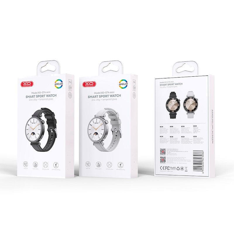 XO GT4 Mini Smartwatch - inkl. Udskiftelige Urskiver - Sort