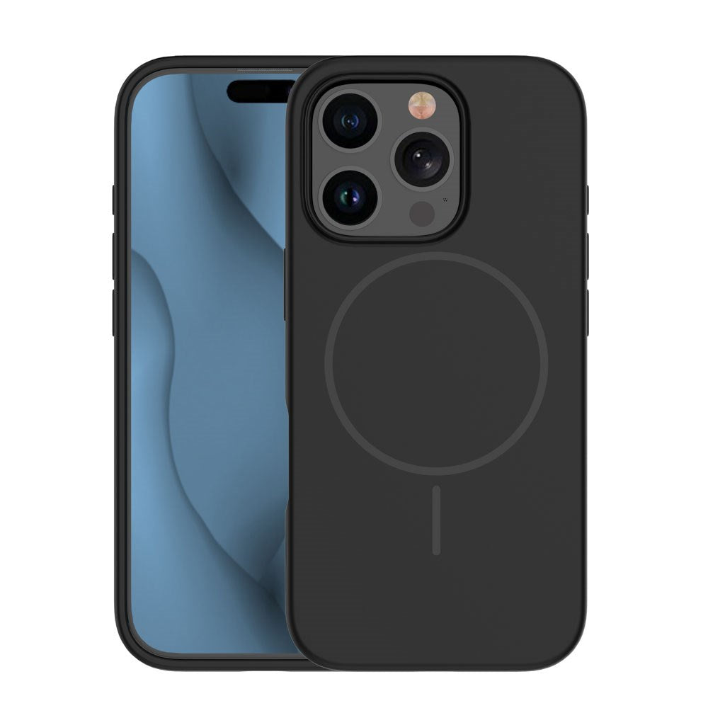 iPhone 13 Pro Silicone Thin Mobil Cover - MagSafe Kompatibel - Sort