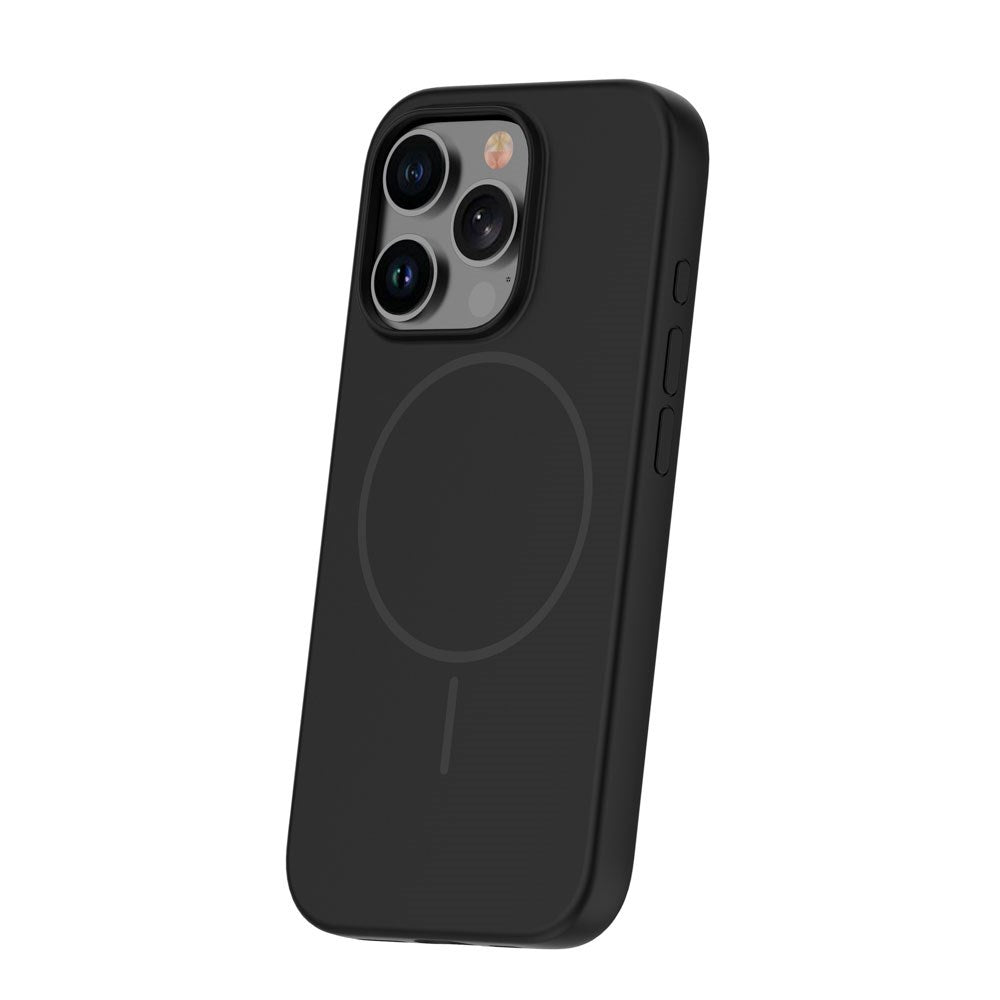 iPhone 15 Pro Silicone Thin Mobil Cover - MagSafe Kompatibel - Sort