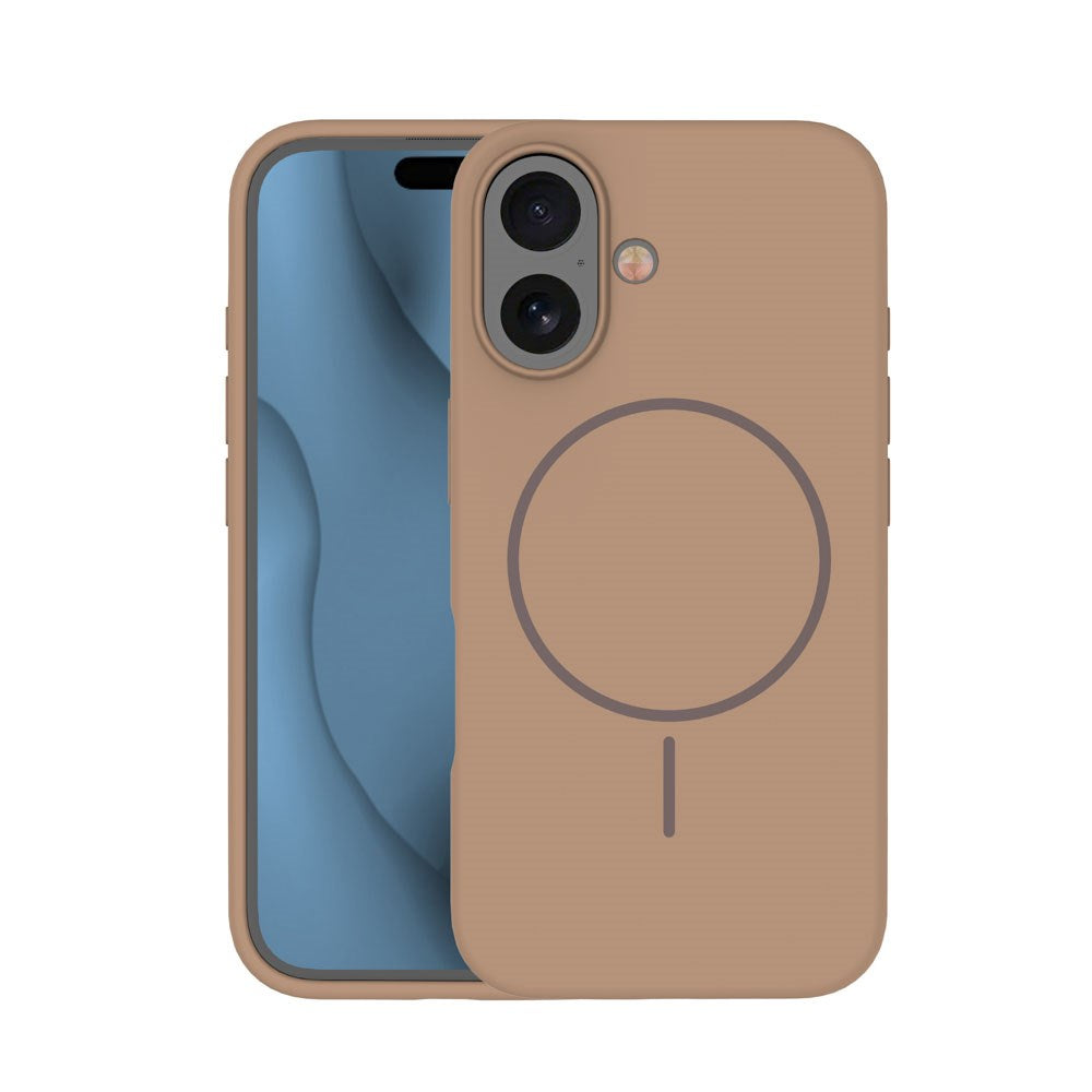 iPhone 16 Silicone Thin Mobil Cover - MagSafe Kompatibel - Brun