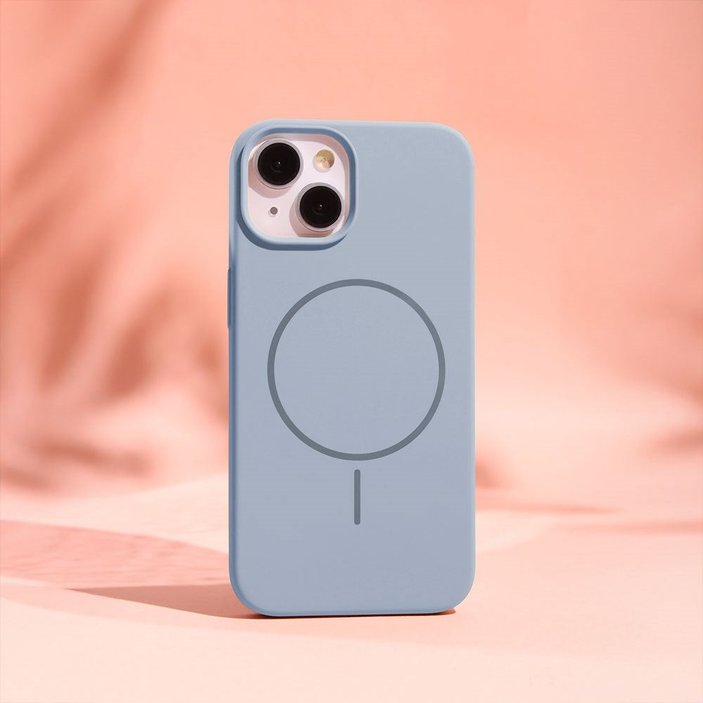 iPhone 12/12 Pro Silicone Thin Mobil Cover - MagSafe Kompatibel - Lyseblå
