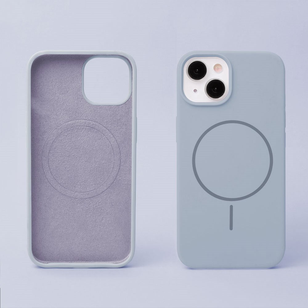 iPhone 16 Plus Silicone Thin Mobil Cover - MagSafe Kompatibel - Lyseblå