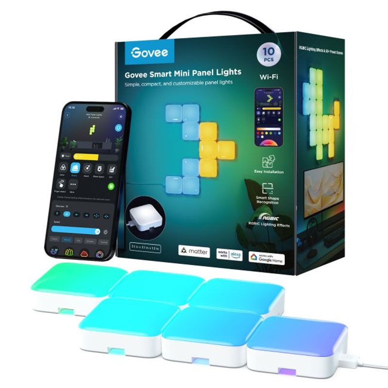 Govee Smart Mini Lys Paneler - 10 stk. - Hvid