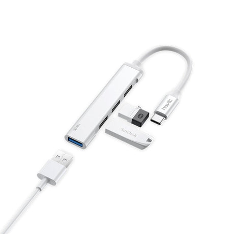 Havit 4-i-1 USB-C Multiport Hub - 4 x USB-A - Grå