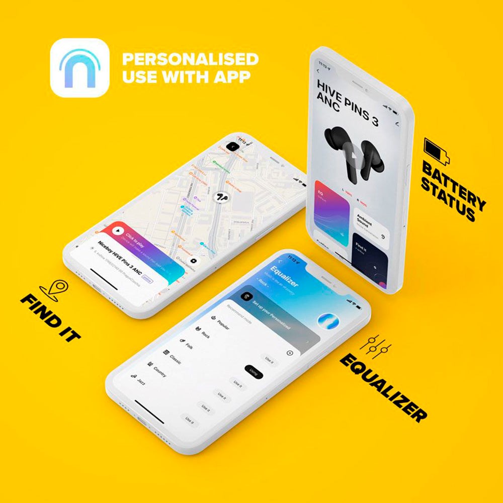 Niceboy HIVE Pins ANC 3 True Wireless Høretelefoner In-Ear - Sort
