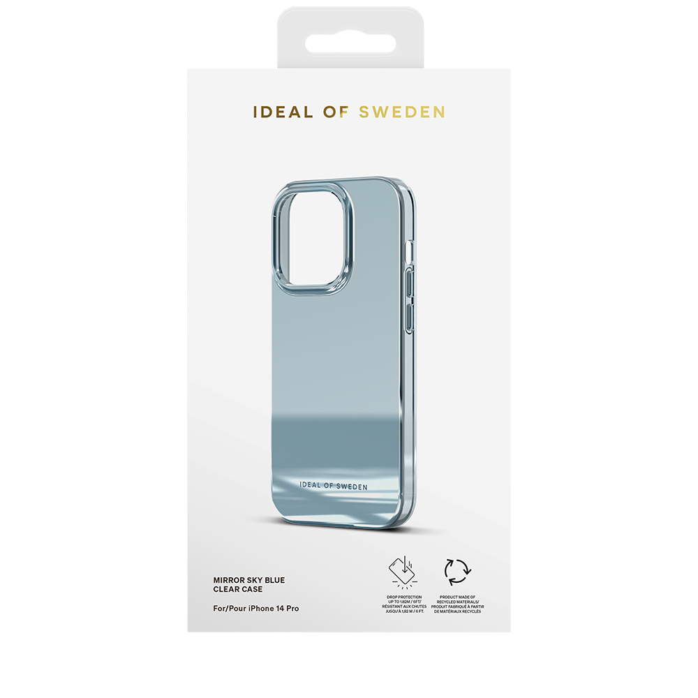 iDeal Of Sweden iPhone 14 Pro Mirror Cover - Mirror Sky Blue