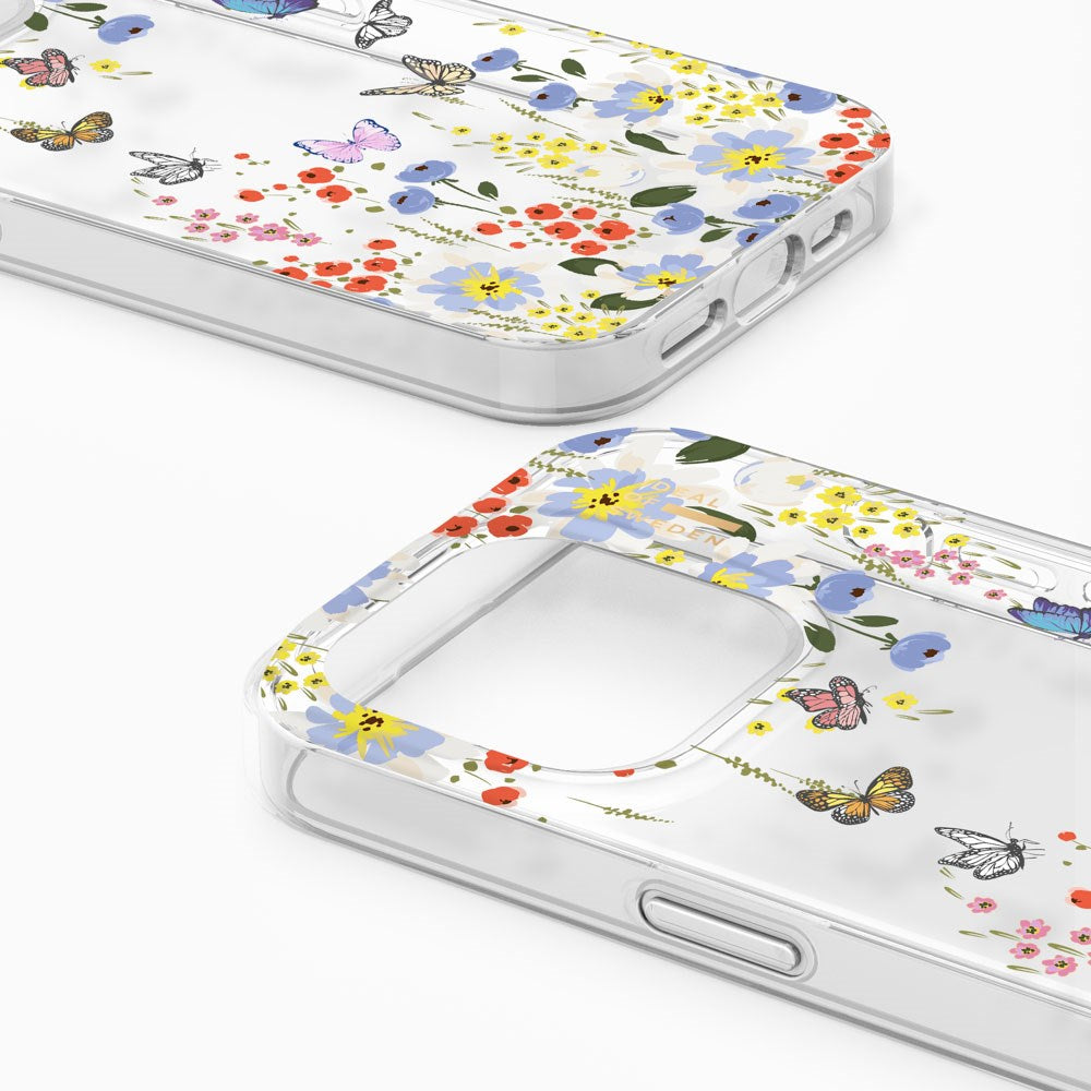 iPhone 16e / 15 / 14 / 13 iDeal Of Sweden Clear Cover - Artistic Garden