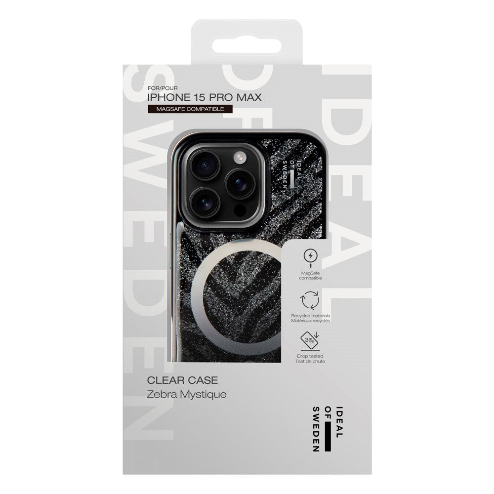 iPhone 15 Pro Max iDeal Of Sweden Clear Cover - MagSafe Kompatibel - Zebra Mystique