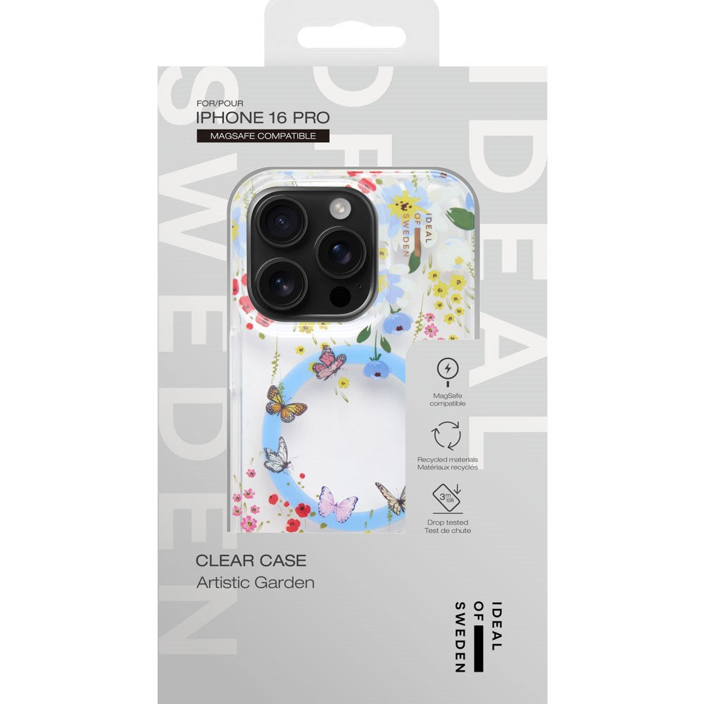 iPhone 16 Pro iDeal Of Sweden Clear Cover - MagSafe Kompatibel - Artistic Garden