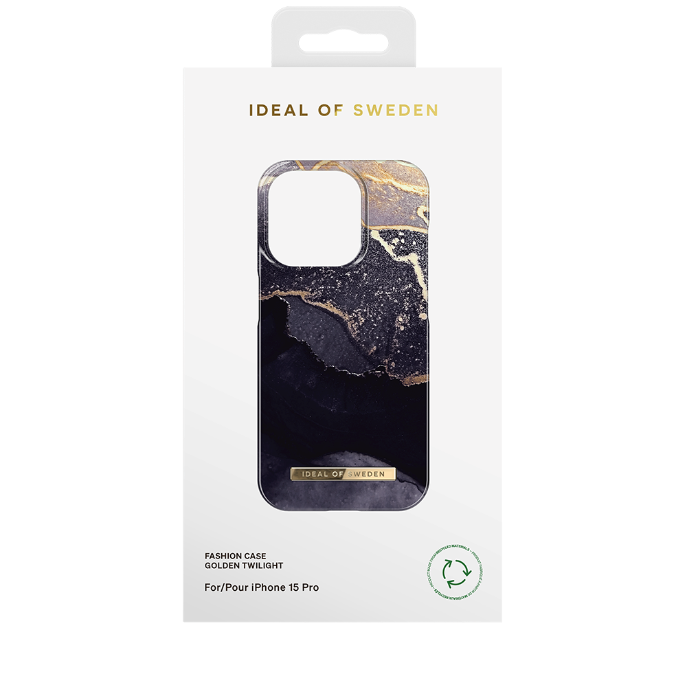 iPhone 15 Pro iDeal Of Sweden Fashion Cover - Golden Twilight Marble
