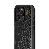 iDeal Of Sweden iPhone 14 Pro Vegan Leather Cover - Black Croco