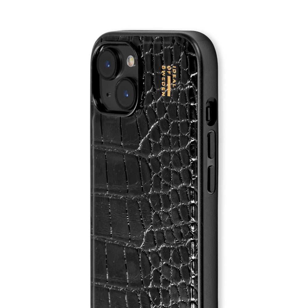 iDeal Of Sweden iPhone 15 Vegan Leather Cover - Black Croco