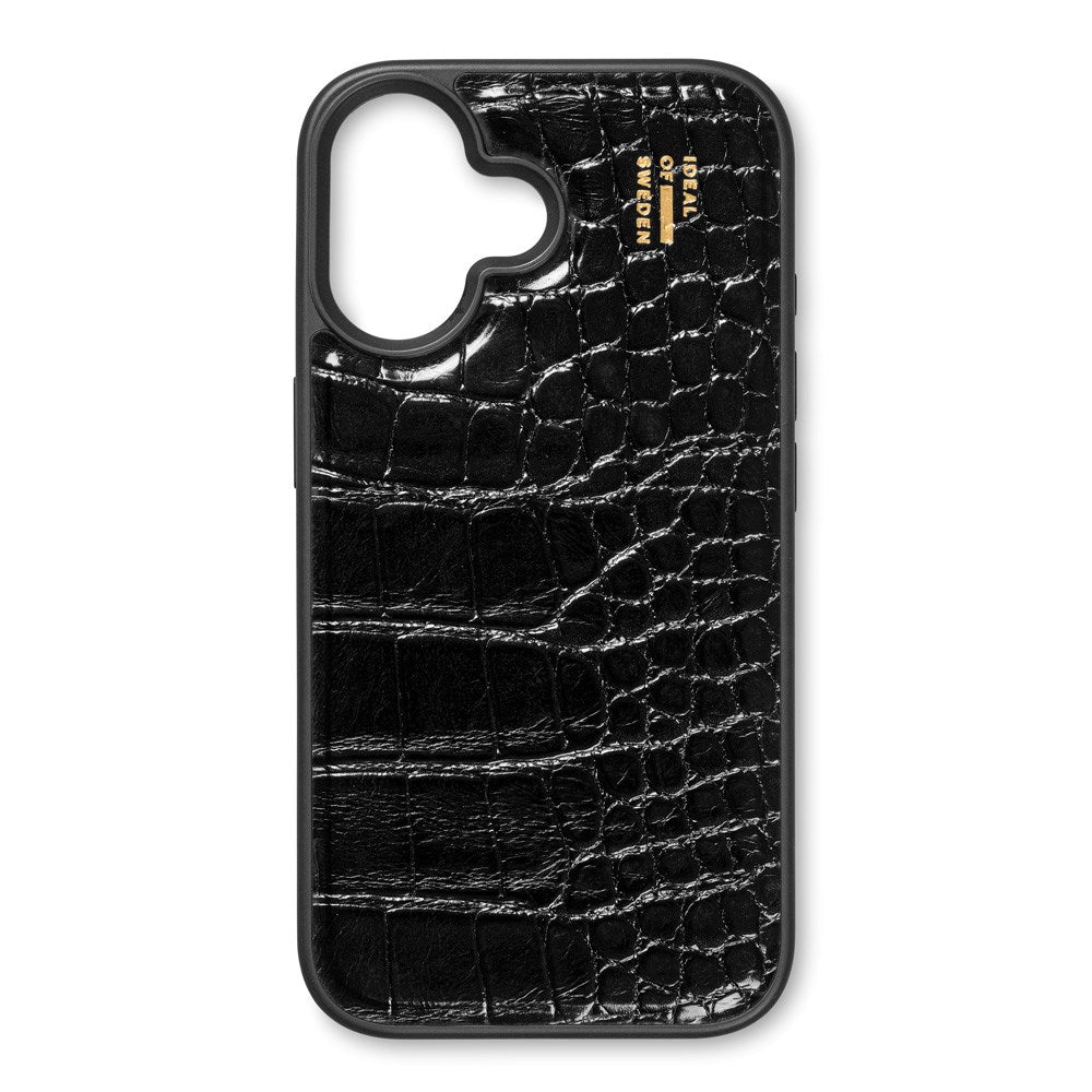 iDeal Of Sweden iPhone 16 Vegan Leather Cover - Black Croco