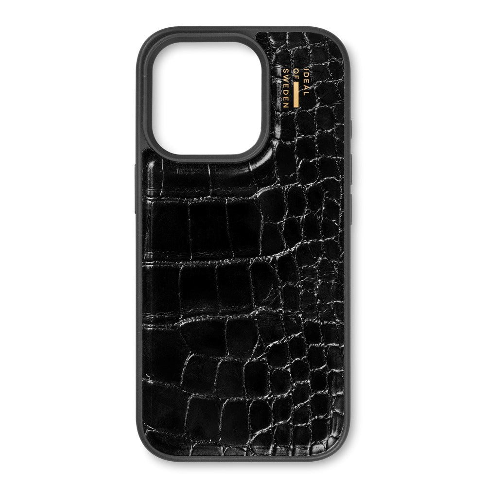 iDeal Of Sweden iPhone 16 Pro Vegan Leather Cover - Black Croco
