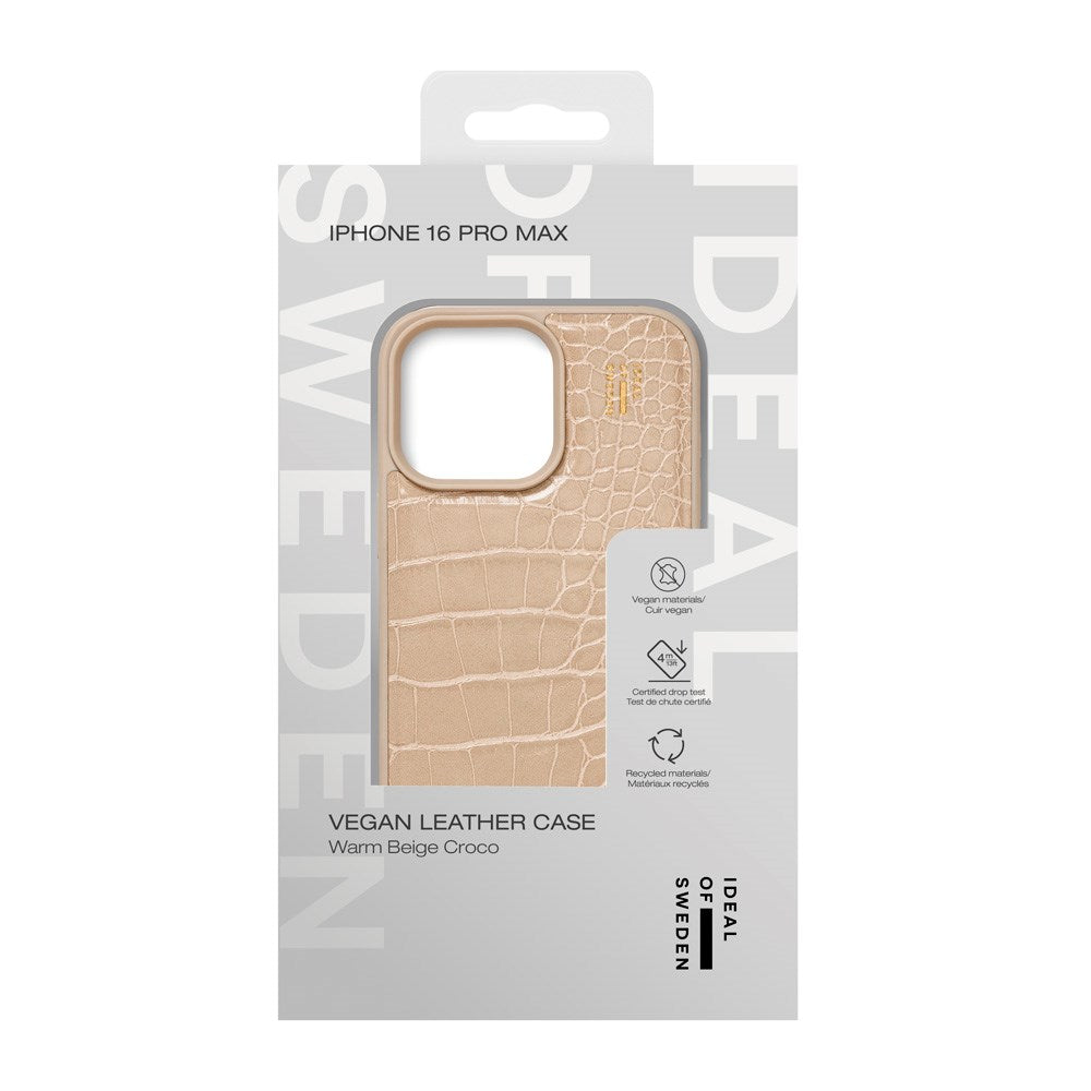 iDeal Of Sweden iPhone 16 Pro Max Vegan Leather Cover - Warm Beige Croco