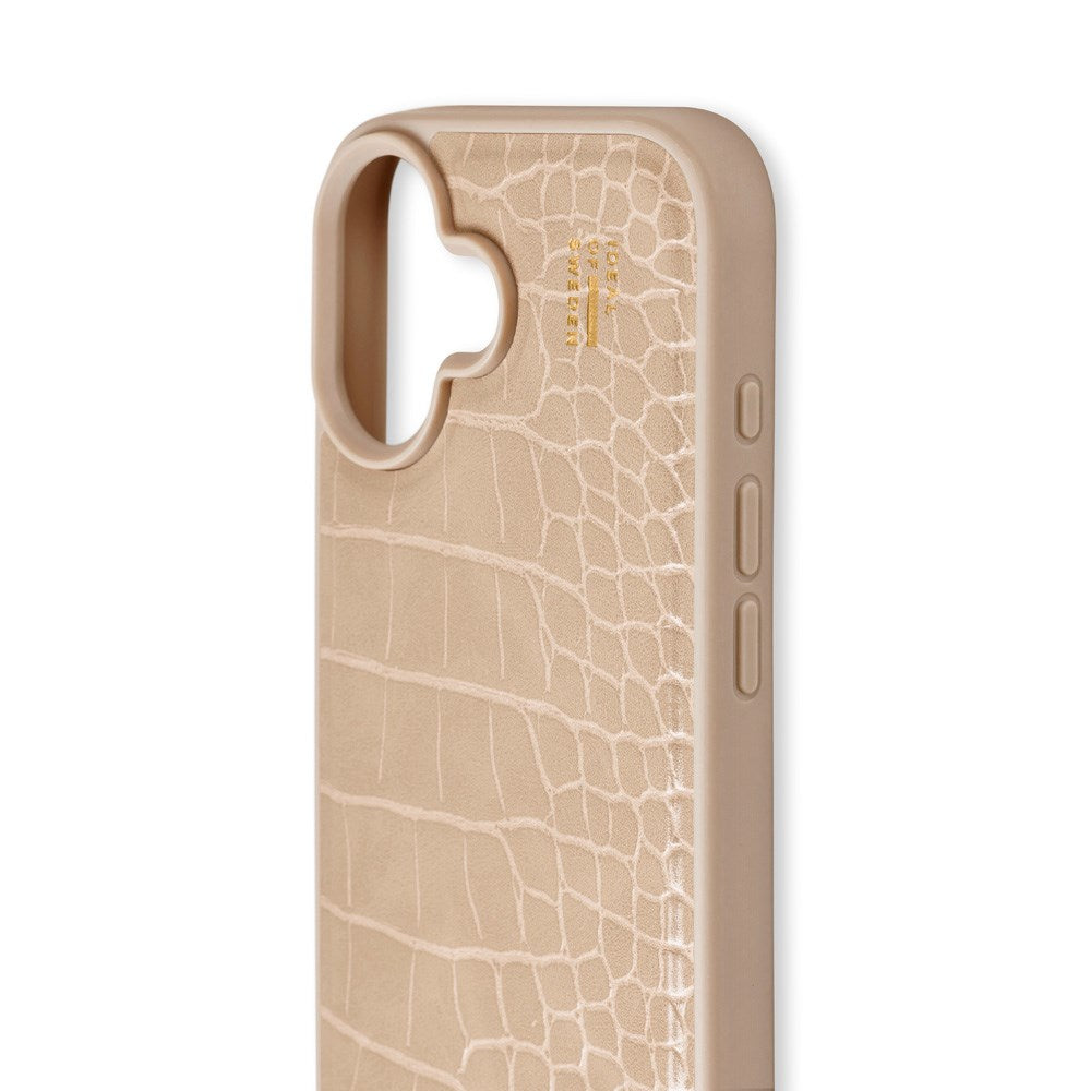 iDeal Of Sweden iPhone 16 Vegan Leather Cover - MagSafe Kompatibel - Warm Beige Croco
