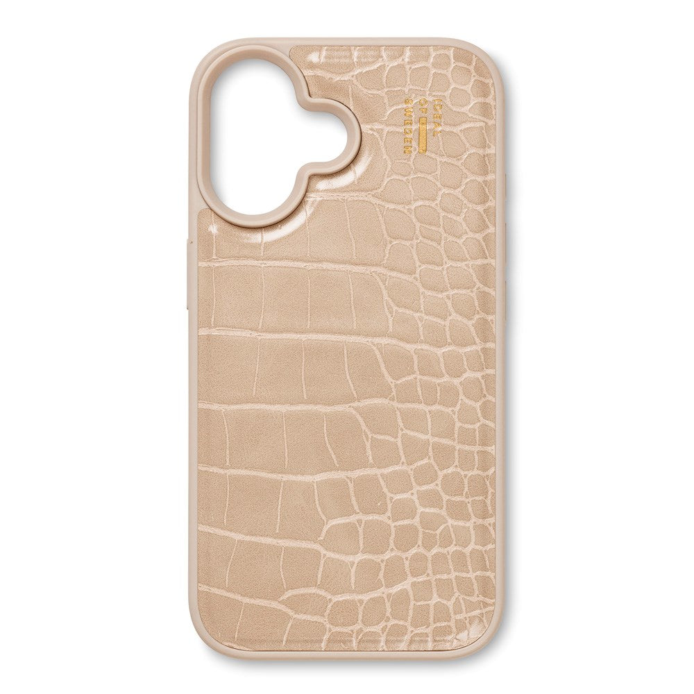 iDeal Of Sweden iPhone 16 Vegan Leather Cover - MagSafe Kompatibel - Warm Beige Croco
