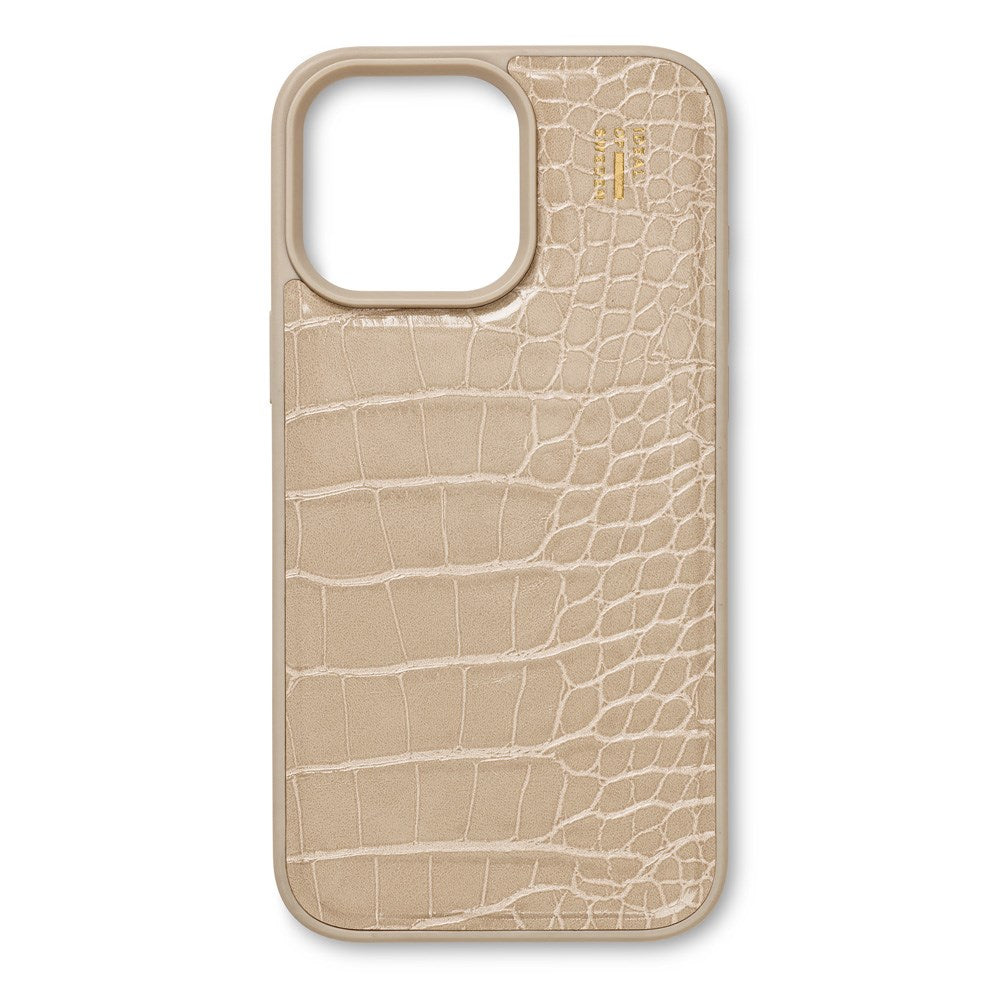 iDeal Of Sweden iPhone 16 Pro Vegan Leather Cover - MagSafe Kompatibel - Warm Beige Croco