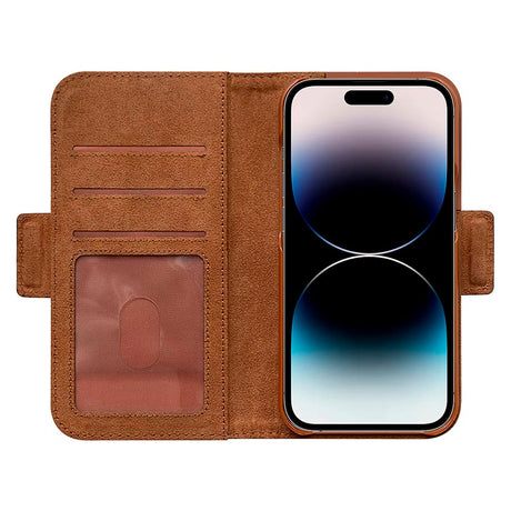 iPhone 14 Pro Key Nordfjord Slim Wallet Læder Mobil Cover m. Pung - Brun