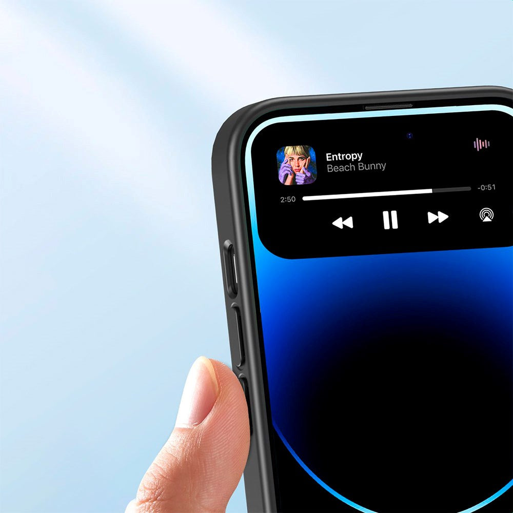 UGREEN iPhone 14 Pro Bagside Cover i Hærdet Glas - Gennemsigtig / Sort