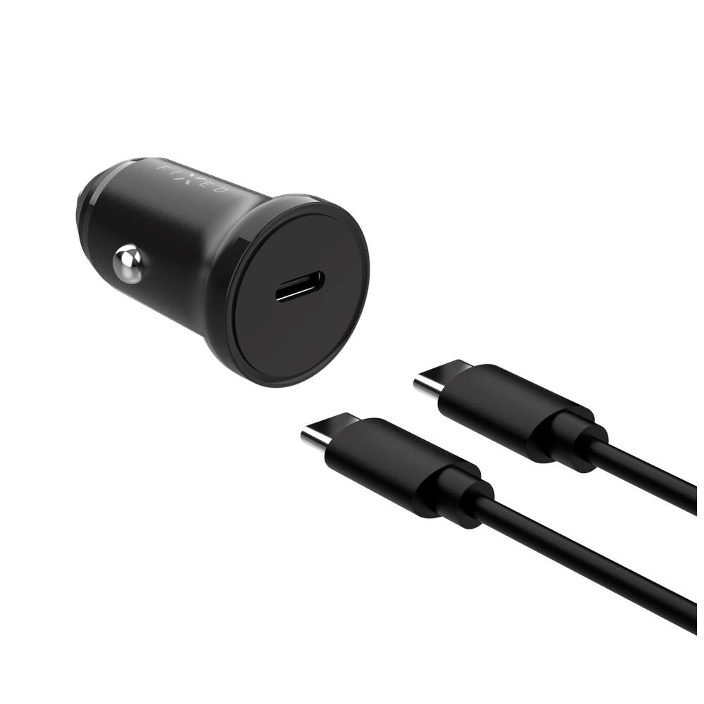 Fixed PD 20W Biloplader - USB-C - USB-C til USB-C Kabel - Sort