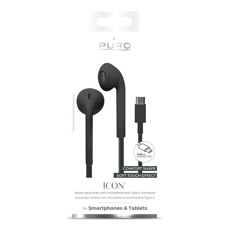 Puro Icon Stereohovedtelefon In-Ear m. USB-C & Mikrofon - Sort