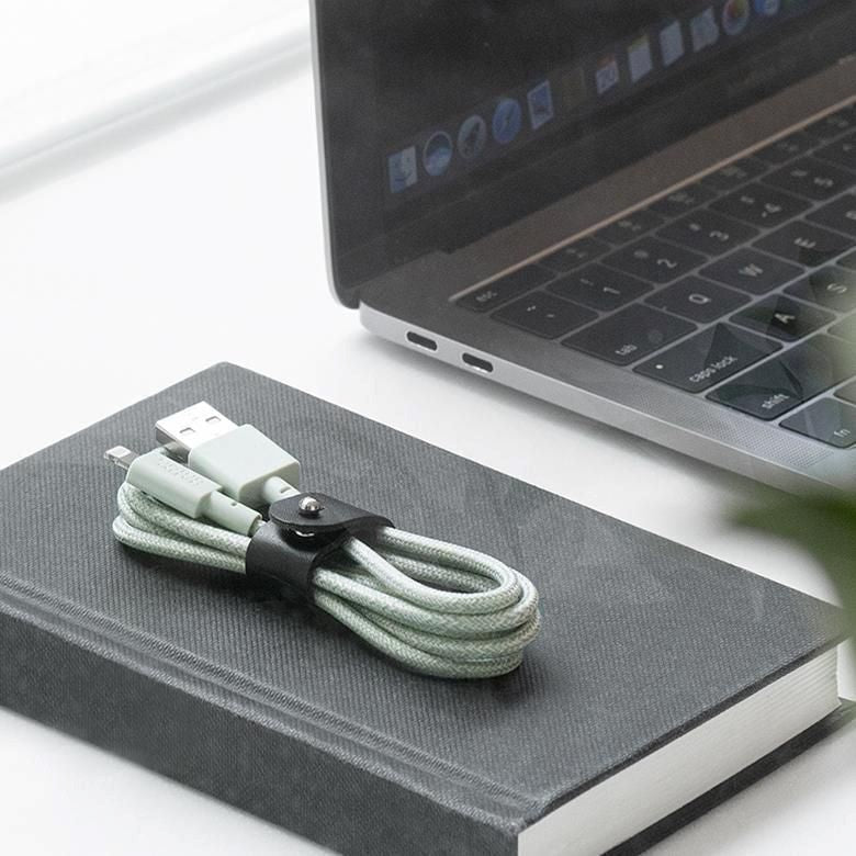 Native Union Belt USB-A til Lightning Kabel m. Læderspænde 1.2 m. - Sage