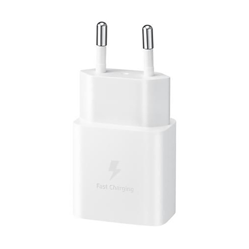 Original Samsung Power Fast Charger Vægoplader 15W m. USB-C til USB-C Kabel - Hvid