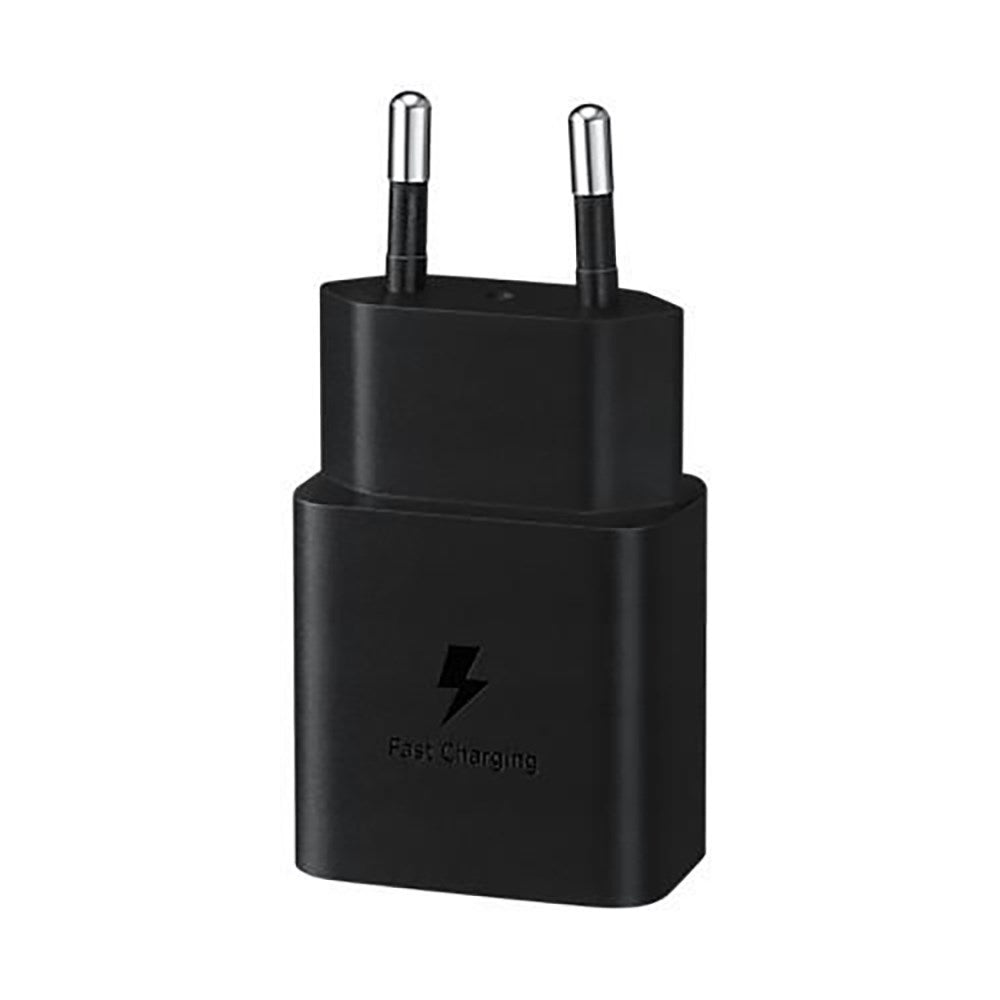 Original Samsung Power Fast Charger Vægoplader 15W m. USB-C til USB-C Kabel - Sort