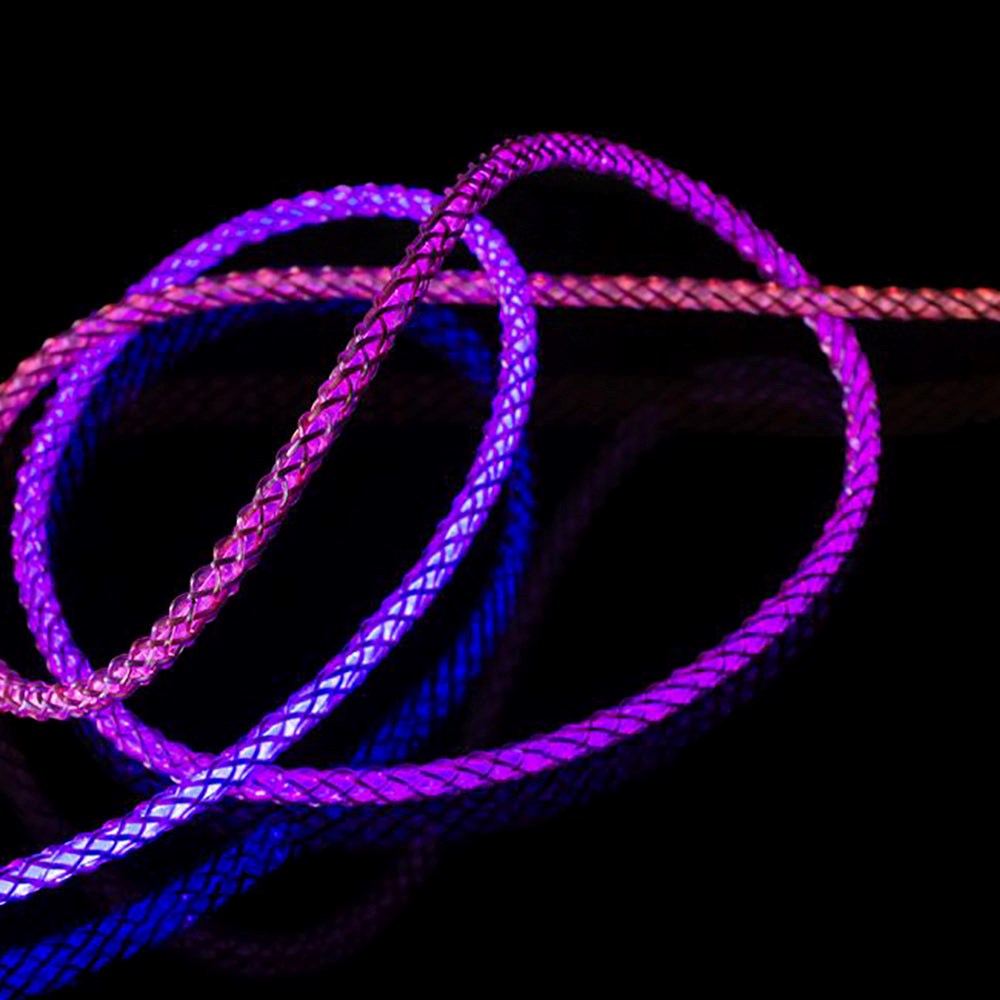 Fixed Lysende LED USB-C til USB-C 60W Kabel 1.2 m - Multifarvet