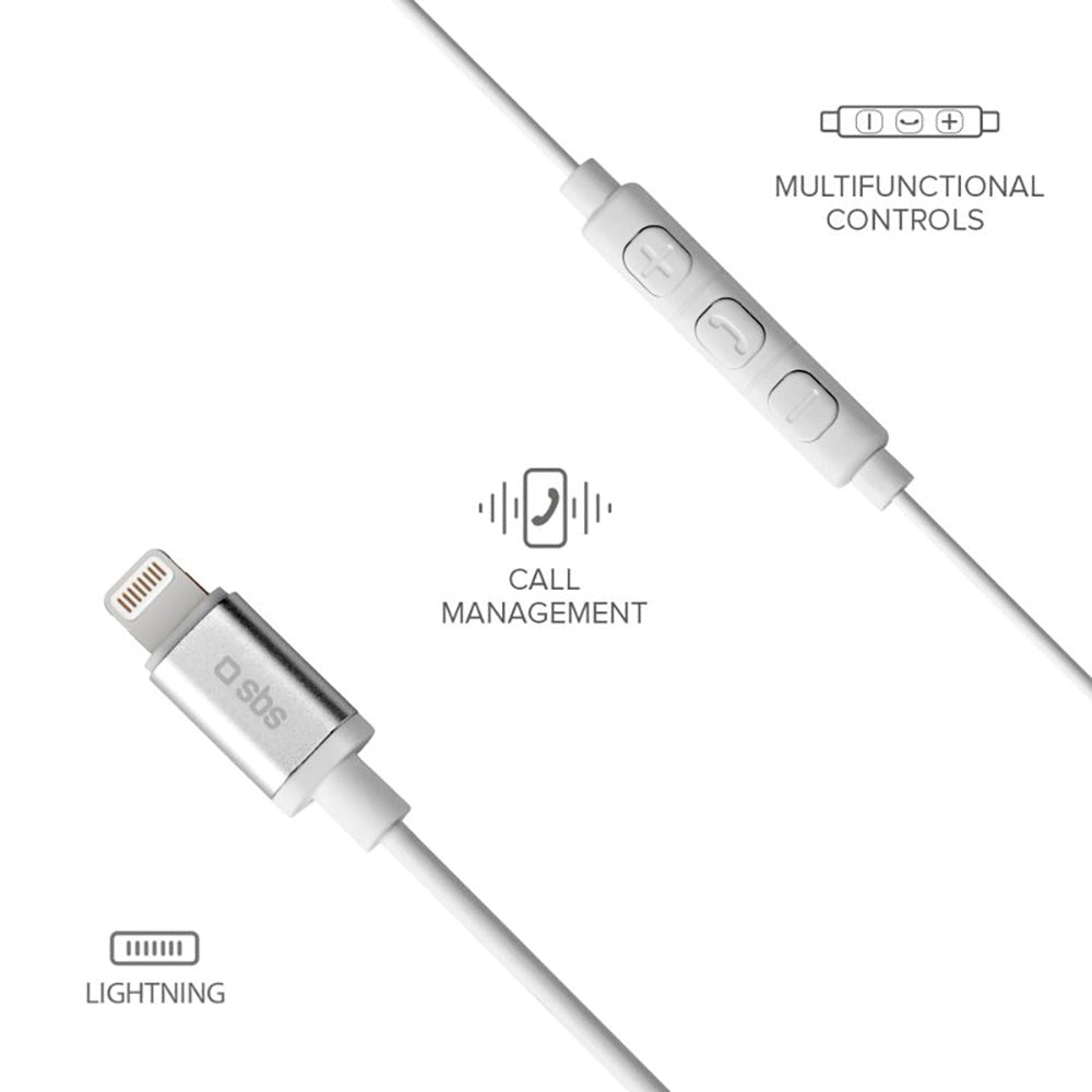 SBS Studio Mix 100 Høretelefon In-Ear m. Lightning- Hvid - (DEMO)