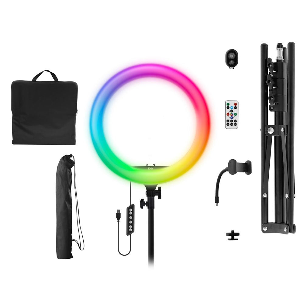 T'NB Influence Pro 14" Multifarvet LED Ring Light inkl. Justerbar Tripod - Sort