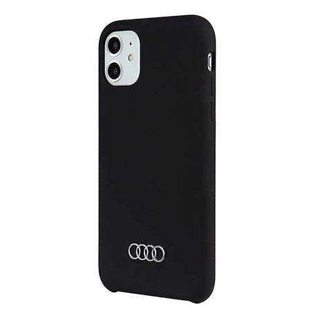 Audi iPhone 11 Silikone Cover m. Metal Logo - Sort