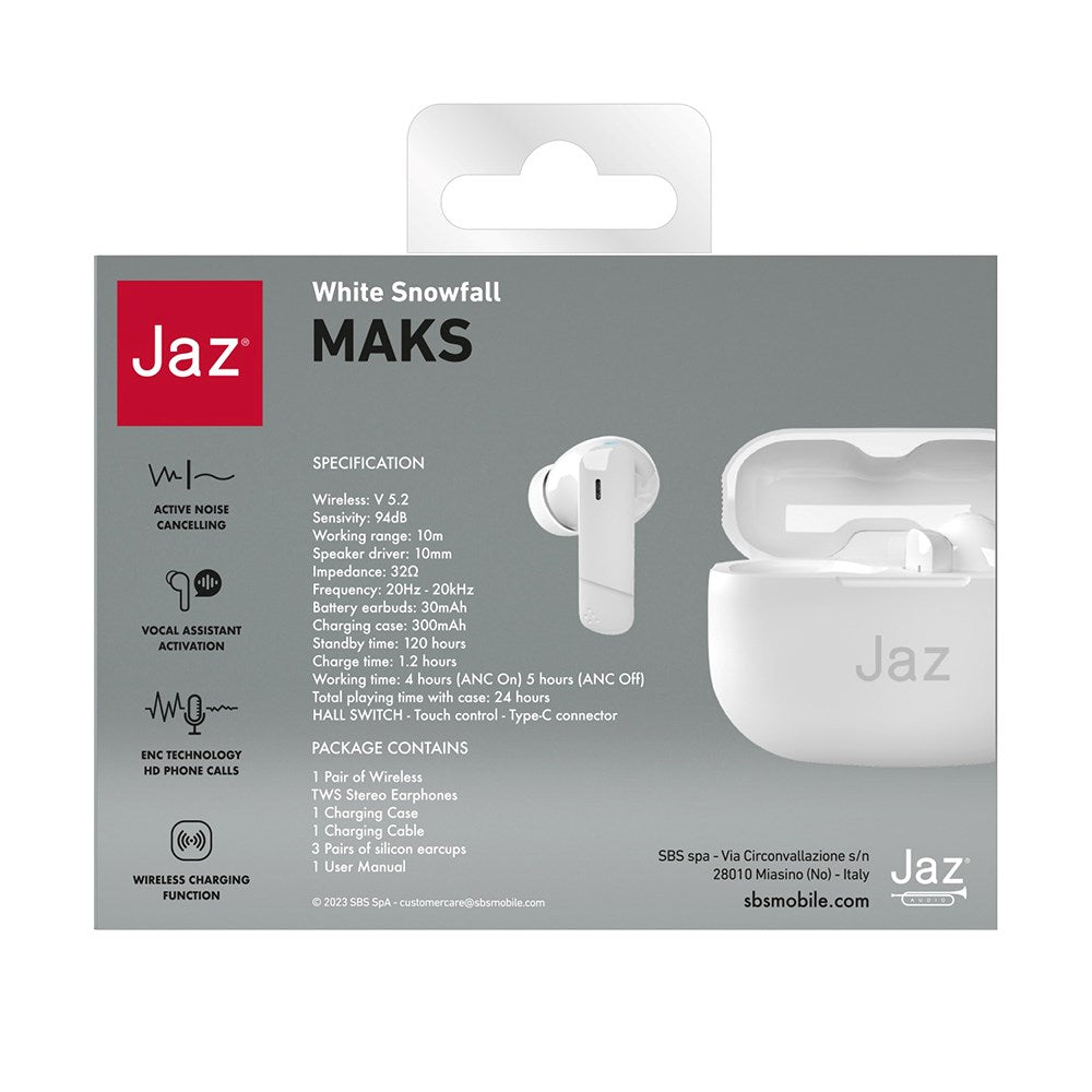 Jaz Max True Wireless In-Ear Høretelefoner - Hvid
