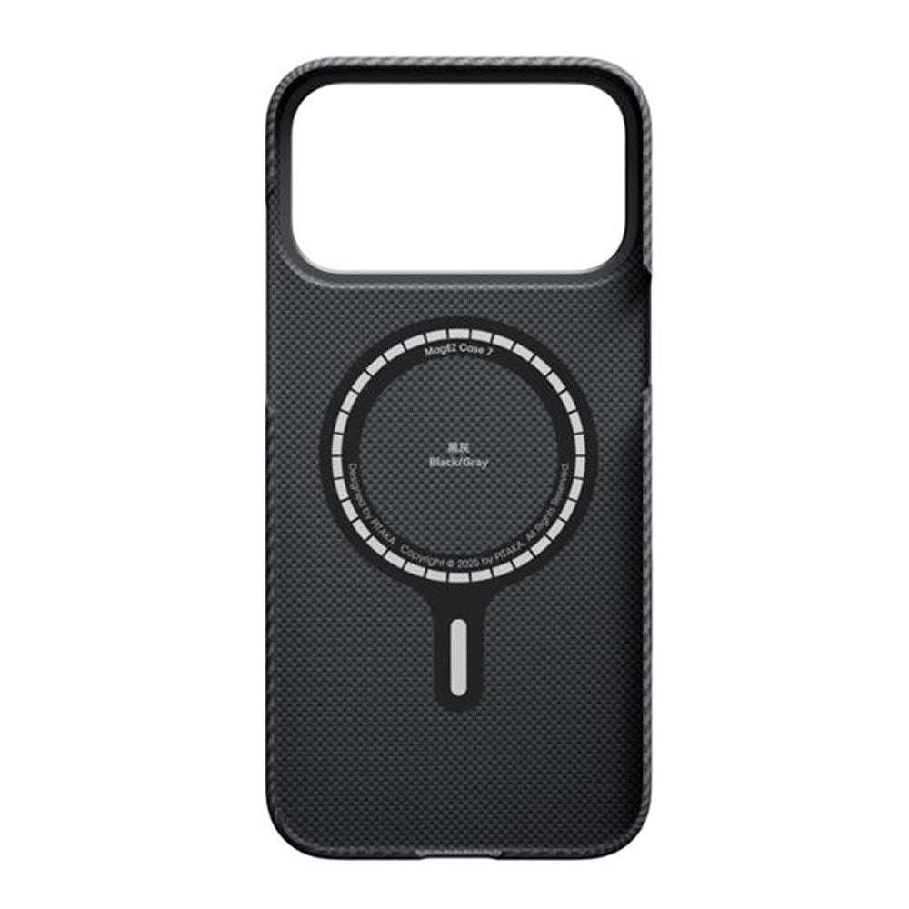 PITAKA iPhone 17 Pro Max Ultra Slim Bagside Cover - MagSafe Kompatibel - Black / Grey