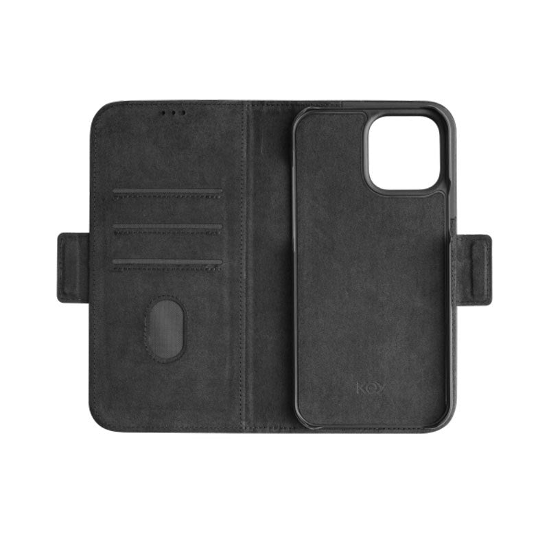 iPhone 13 Pro Max Key Nordfjord Slim Wallet Læder Cover m. Pung - Sort