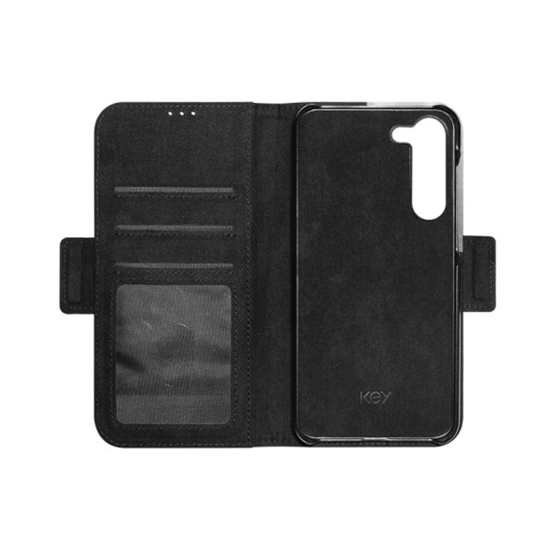 Samsung Galaxy S23+ (Plus) Key Nordfjord Slim Wallet Læder Cover m. Pung - Sort