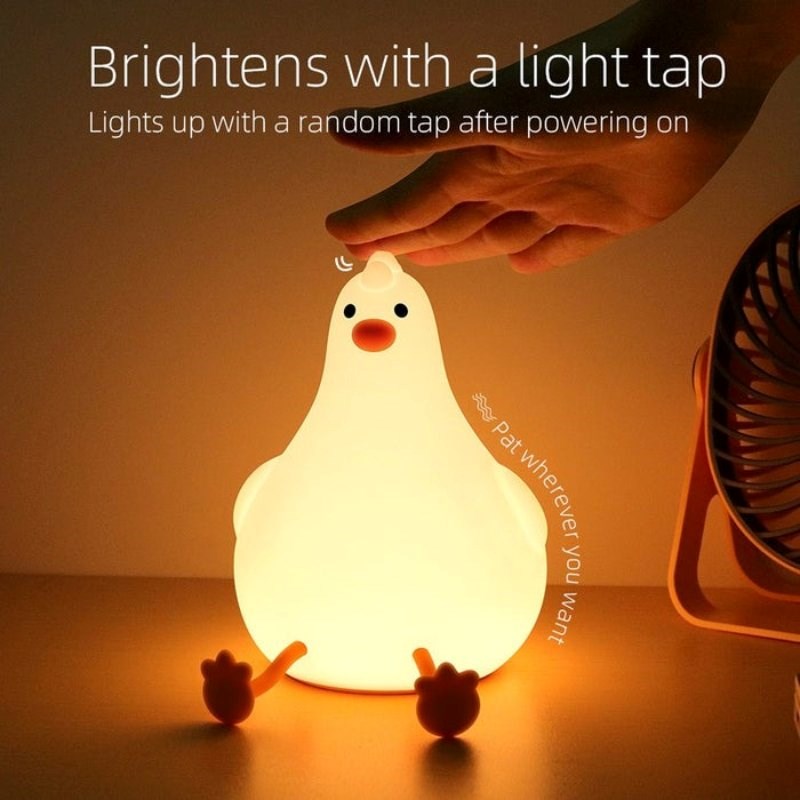 Lippa Genopladelig Silikone Natlampe m. Timer - Kylling