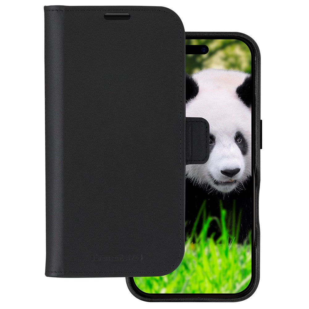 dbramante1928 iPhone 16 Lynge Ægte Læder Magnet Flip Cover - MagSafe Kompatibel - Black