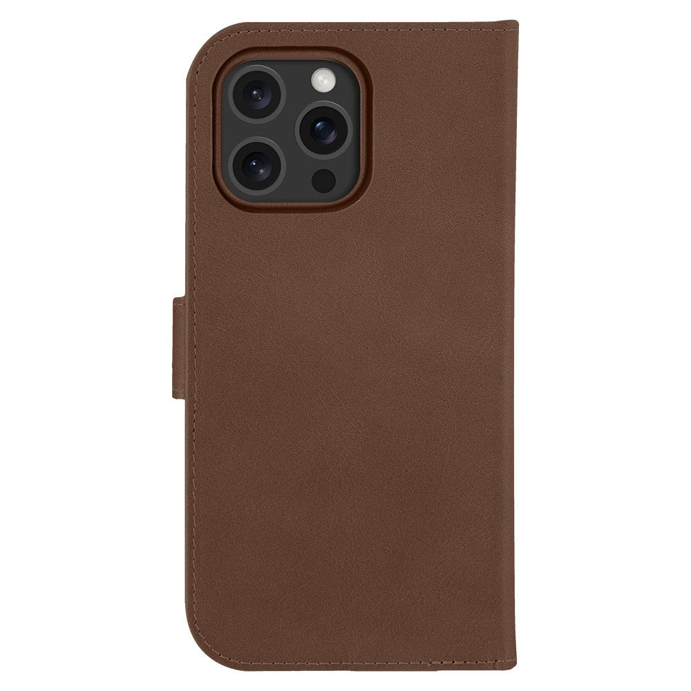 dbramante1928 iPhone 16 Pro Max Lynge Ægte Læder Magnet Flip Cover - MagSafe Kompatibel - Tan