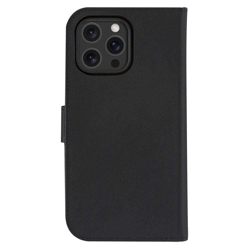 dbramante1928 iPhone 16 Pro Max Lynge Ægte Læder Magnet Flip Cover - MagSafe Kompatibel - Black